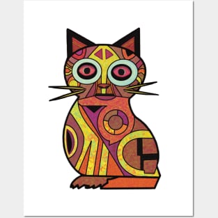 Funky Modern Cat Posters and Art